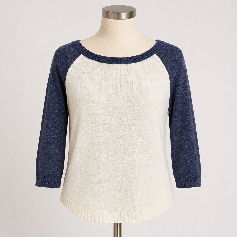 J.Crew Lightweight Sweater Small Coastal Preppy Linen Blend Minimal Chic Neutral